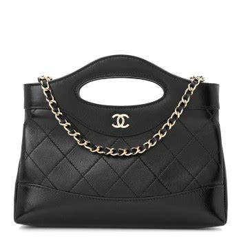 Chanel Shiny Crumpled Calfskin Quilted Nano 31 Shopping Bag .